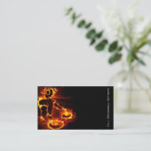 Een coole Flaming DJ op Fire visitekaartje (Staand voorkant)