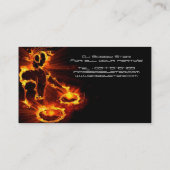 Een coole Flaming DJ op Fire visitekaartje (Achterkant)