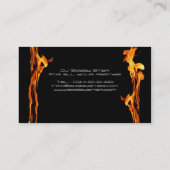Een coole Flaming DJ op Fire visitekaartje (Achterkant)