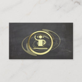 Een coole gouden DJ en het visitekaartje van het p