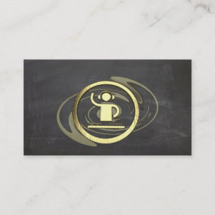 Een coole gouden DJ en het visitekaartje van het p