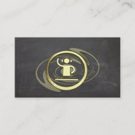 Een coole gouden DJ en het visitekaartje van het p
