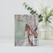Een Coole Grote Kitty Mixed Media Collage Briefkaart (Staand voorkant)