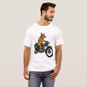 Een Coole Hond Die op een Motor Rijdt T-shirt (Voorkant volledig)