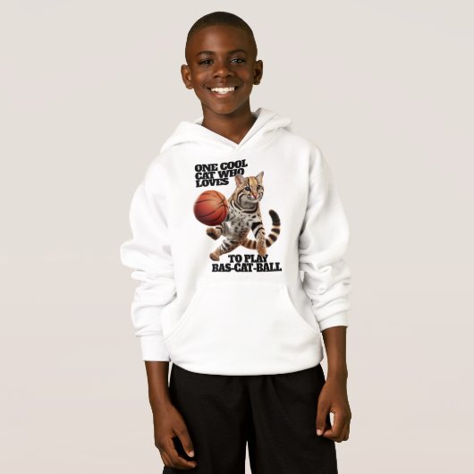 Een coole kat die dol is op het spelen van Bas-cat (Voorkant volledig)