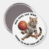 Een coole kat die dol is op het spelen van Bas-cat Magneet (Voorkant / Achterkant)