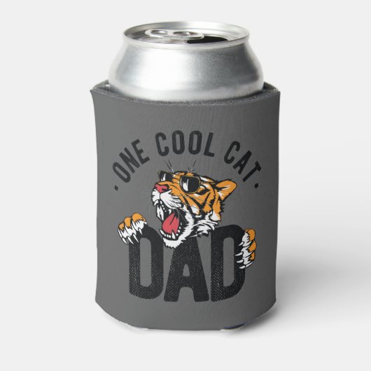 Een coole kat papa Koozie (Blikje Achterkant)