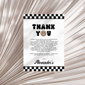 Een coole kerel eerste verjaardag bedankkaart feestdagenkaart