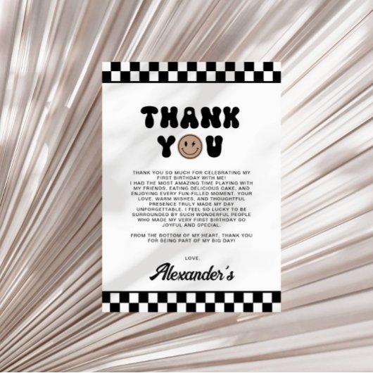 Een coole kerel eerste verjaardag bedankkaart feestdagenkaart