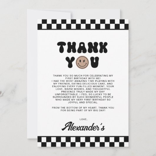 Een coole kerel eerste verjaardag bedankkaart feestdagenkaart (Voorkant)