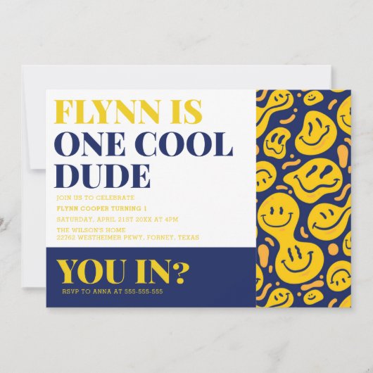 Een coole kerel gelukkig gezicht jongen eerste ver kaart (Voorkant)