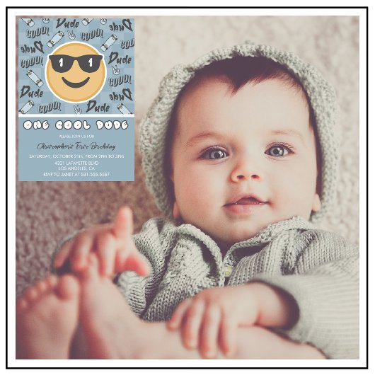 Een coole kerel verjaardag uitnodiging eerste verj