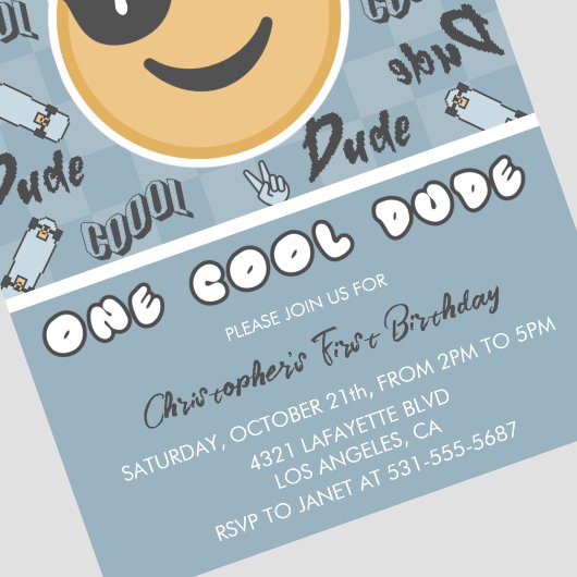 Een coole kerel verjaardag uitnodiging eerste verj