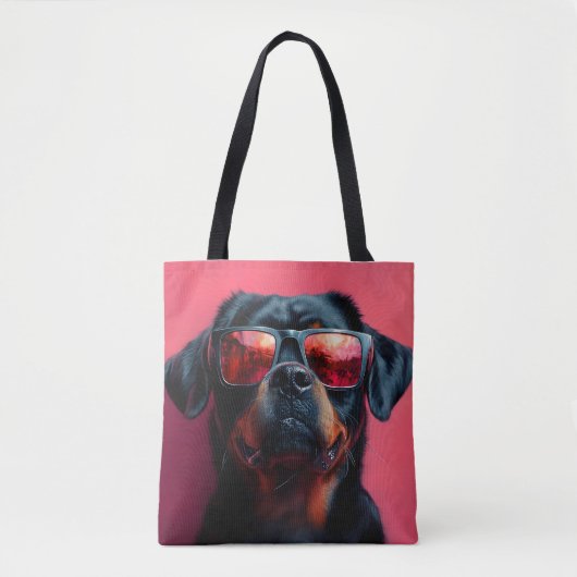 Een coole rottweiler met zonnebril tote bag (Voorkant)
