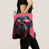 Een coole rottweiler met zonnebril tote bag (Dichtbij)