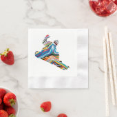 Een coole snowboarder in een psychedelische zebrap servet (Insitu)