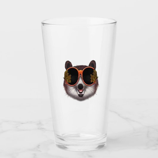 Een coole tanuki met  zonnebril glas (Voorkant)