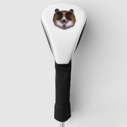 Een coole tanuki met zonnebril golfheadcover (Voorkant)