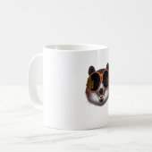 Een coole tanuki met  zonnebril koffiemok (Voorkant links)
