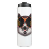 Een coole tanuki met  zonnebril thermosbeker (Voorkant)