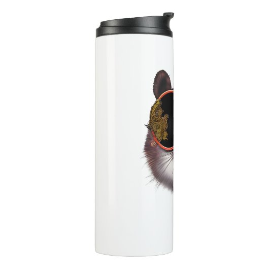 Een coole tanuki met  zonnebril thermosbeker (Gedraaid links)