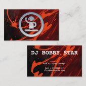 Een coole visitekaartje van verfsplaatstes DJ 3d-p (Voorkant / Achterkant)