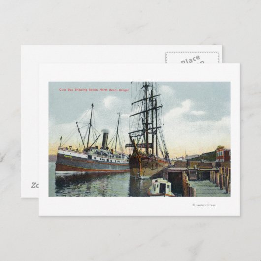 Een Coos Bay Shipping Scene op Dock Briefkaart (Voorkant / Achterkant)
