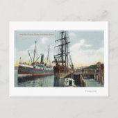 Een Coos Bay Shipping Scene op Dock Briefkaart (Voorkant)