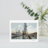 Een Coos Bay Shipping Scene op Dock Briefkaart (Staand voorkant)