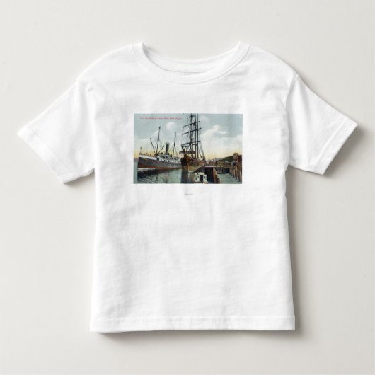 Een Coos Bay Shipping Scene op Dock Kinder Shirts (Voorkant)