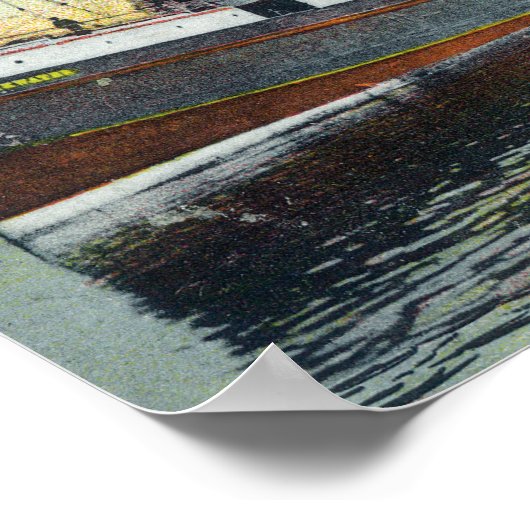 Een Coos Bay Shipping Scene op Dock Poster (Hoek)