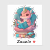 Een Coral Dragon Reading Sticker (Vel)