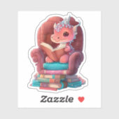 Een Coral Dragon Reading Sticker (Vel)