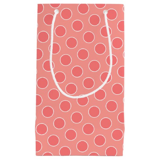 Een Coral Polka Dot Klein Cadeauzakje (Voorkant)