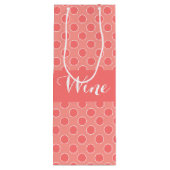 Een Coral Polka Dot Wijn Cadeautas (Achterkant)