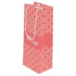 Een Coral Polka Dot Wijn Cadeautas