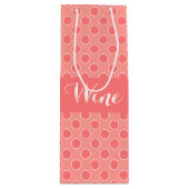 Een Coral Polka Dot Wijn Cadeautas (Voorkant)