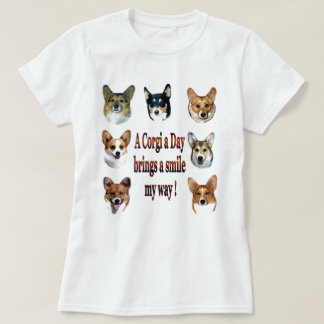 Een Corgi op een dag brengt een glimlach op mijn w T-shirt