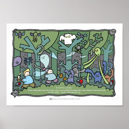 Een Cornish Litany A4-printer - Gehakte Bossen Poster (Voorkant)