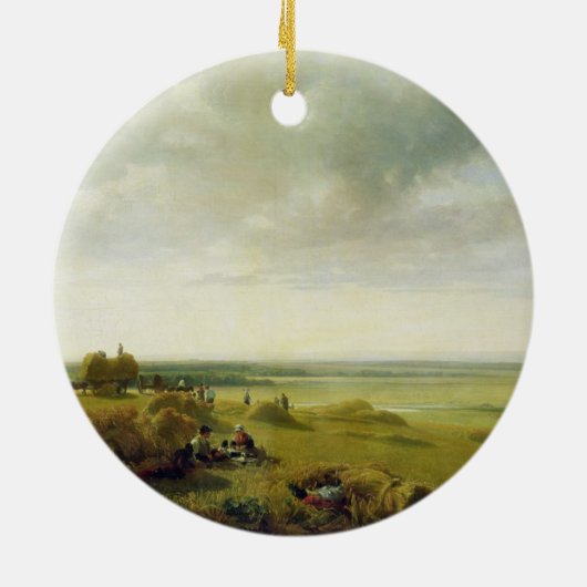 Een cornveld keramisch ornament (Achterkant)