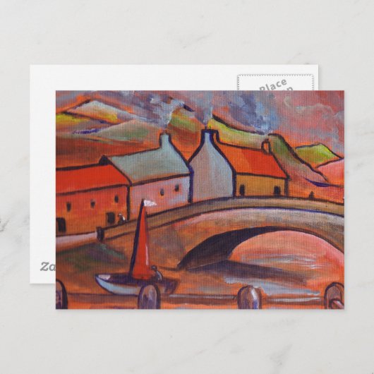 EEN CORNWALL VILLAGE BRIEFKAART (Voorkant / Achterkant)