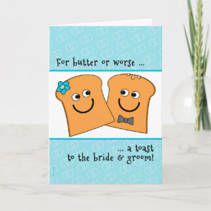 Een Corny Toast voor Bruid en Bruidegom Wedding Co Kaart