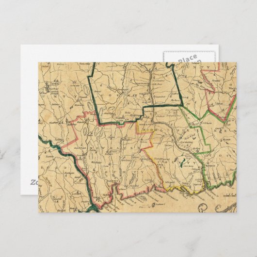 Een correcte Kaart van Connecticut (Voorkant / Achterkant)