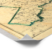 Een correcte Kaart van Connecticut Poster (Hoek)