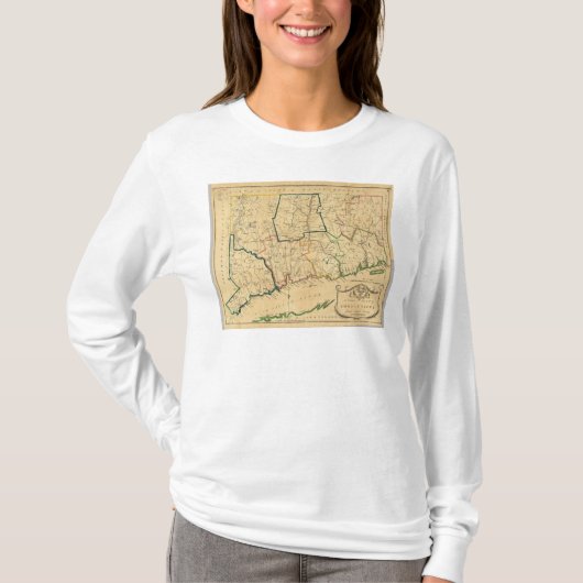 Een correcte Kaart van Connecticut T-shirt (Voorkant)