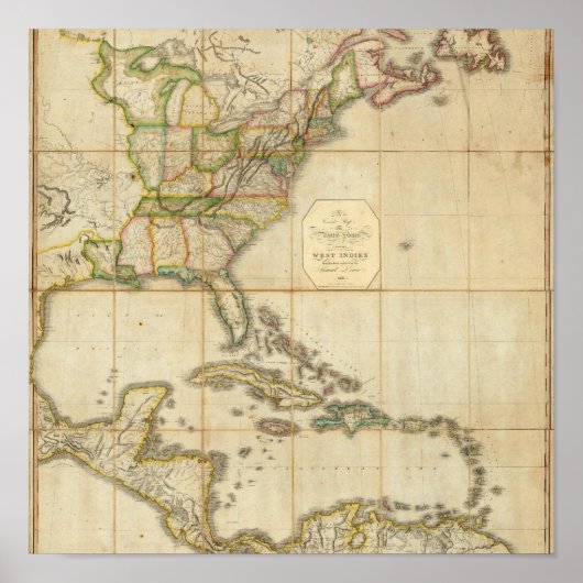 Een correcte kaart van de Verenigde Staten Poster (Voorkant)