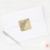 Een correcte kaart van de Verenigde Staten Vierkante Sticker (Envelop)