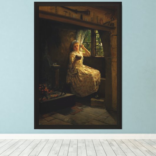 Een Cosey Corner van Frank Millet Canvas Afdruk (Insitu (Houten vloer))