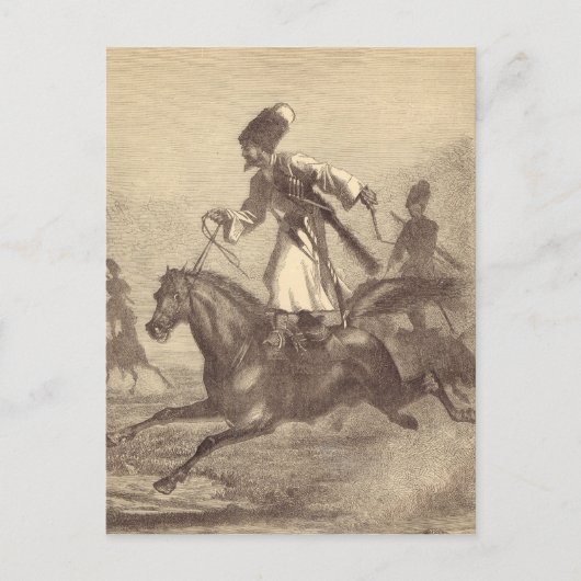 Een Cossack Horseman Briefkaart (Voorkant)