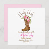 Een Country Cowgirl Laarzen Bruids Douche Uitnodig Save The Date (Voorkant / Achterkant)